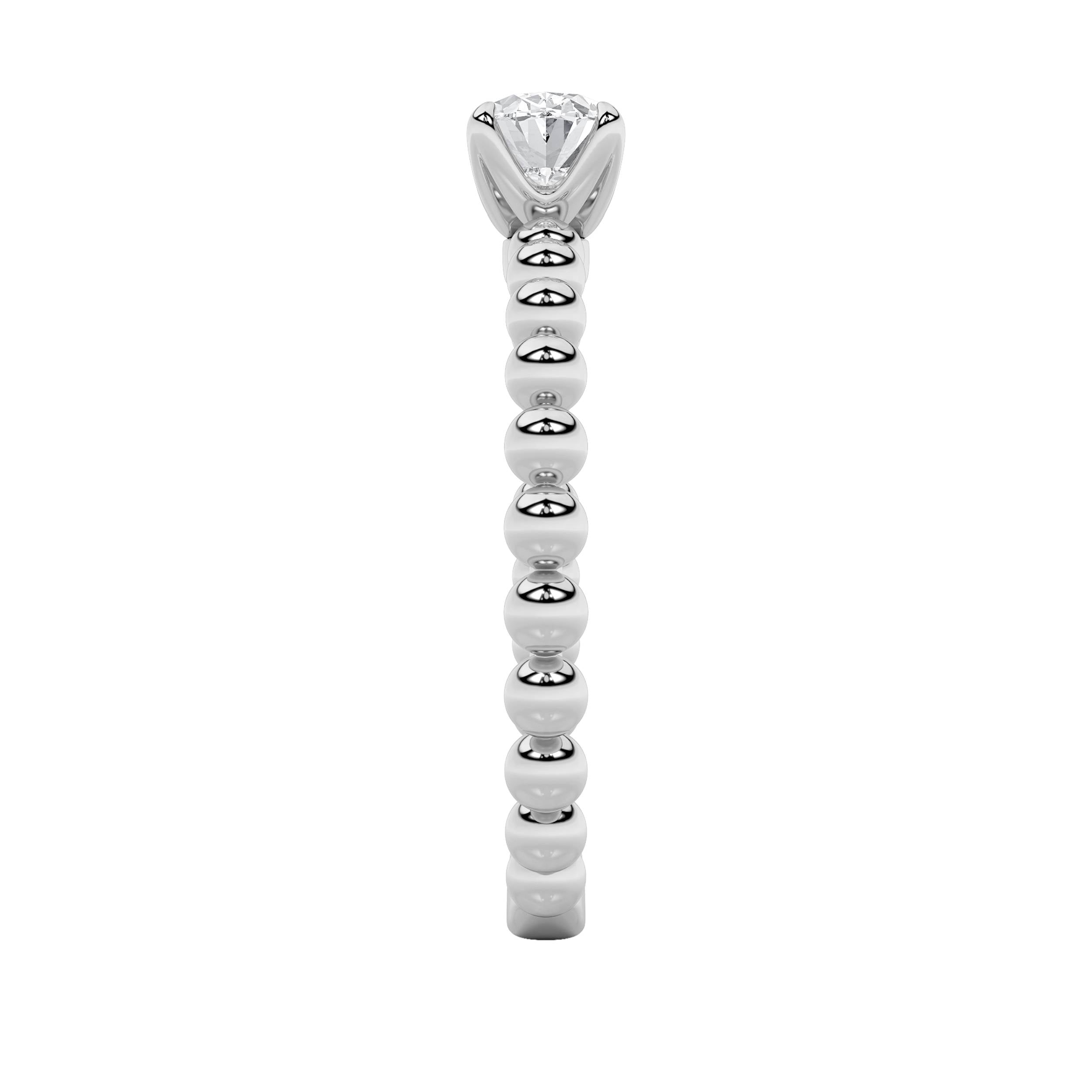 0.5CTW Oval Shaped Lab Grown Diamond (F/VS) Petite Solitaire Engagement Ring in 14K Gold