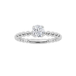 0.5CTW Round Shaped Lab Grown Diamond (F/VS) Petite Solitaire Engagement Ring in 14K Gold