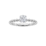 0.5CTW Round Shaped Lab Grown Diamond (F/VS) Petite Solitaire Engagement Ring in 14K Gold