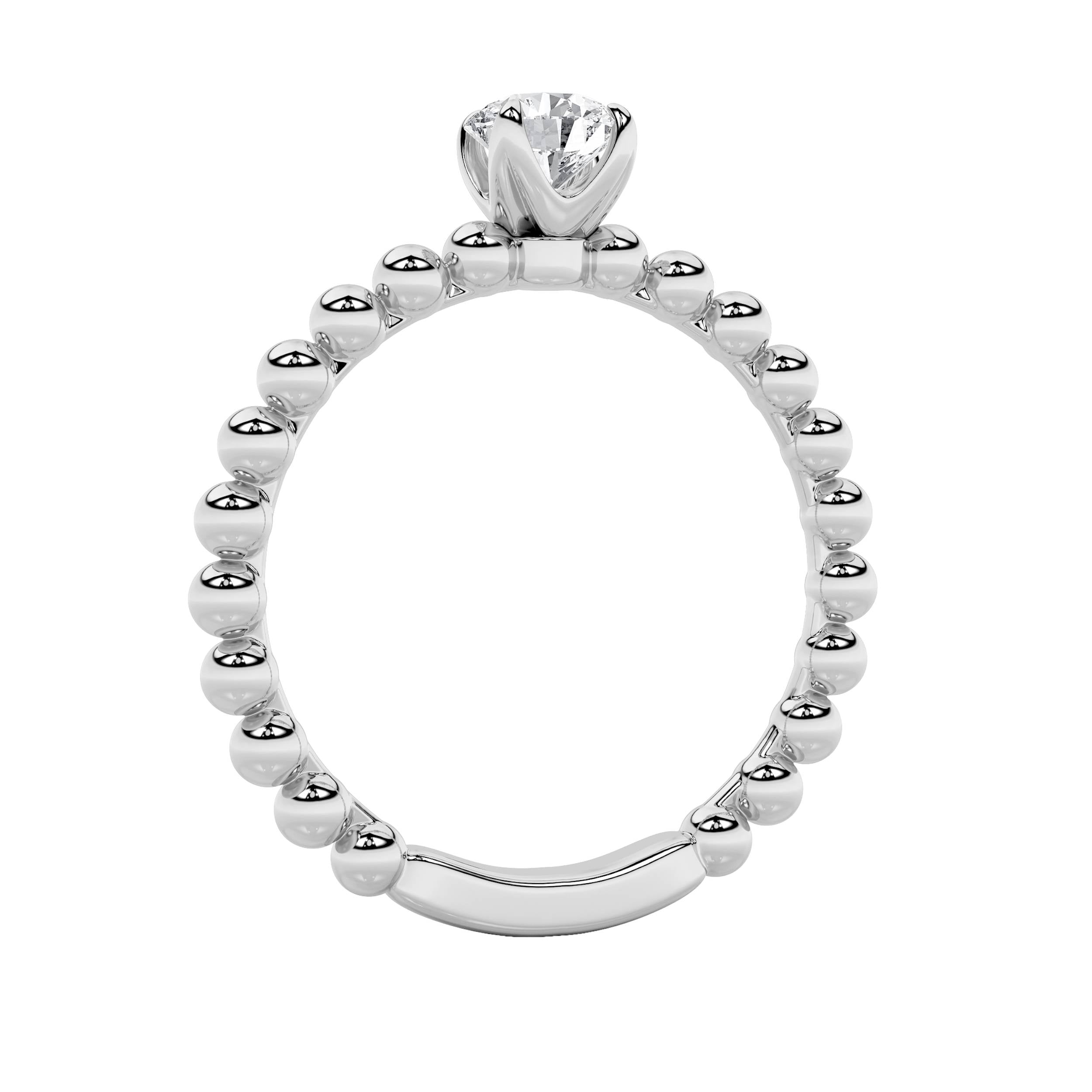 0.5CTW Round Shaped Lab Grown Diamond (F/VS) Petite Solitaire Engagement Ring in 14K Gold