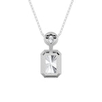 1CTW Emerald Shaped Lab Grown Diamond (F/VS) Toi et Moi Fashiion Pendant in 14K Gold