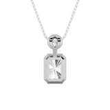 1CTW Emerald Shaped Lab Grown Diamond (F/VS) Toi et Moi Fashiion Pendant in 14K Gold