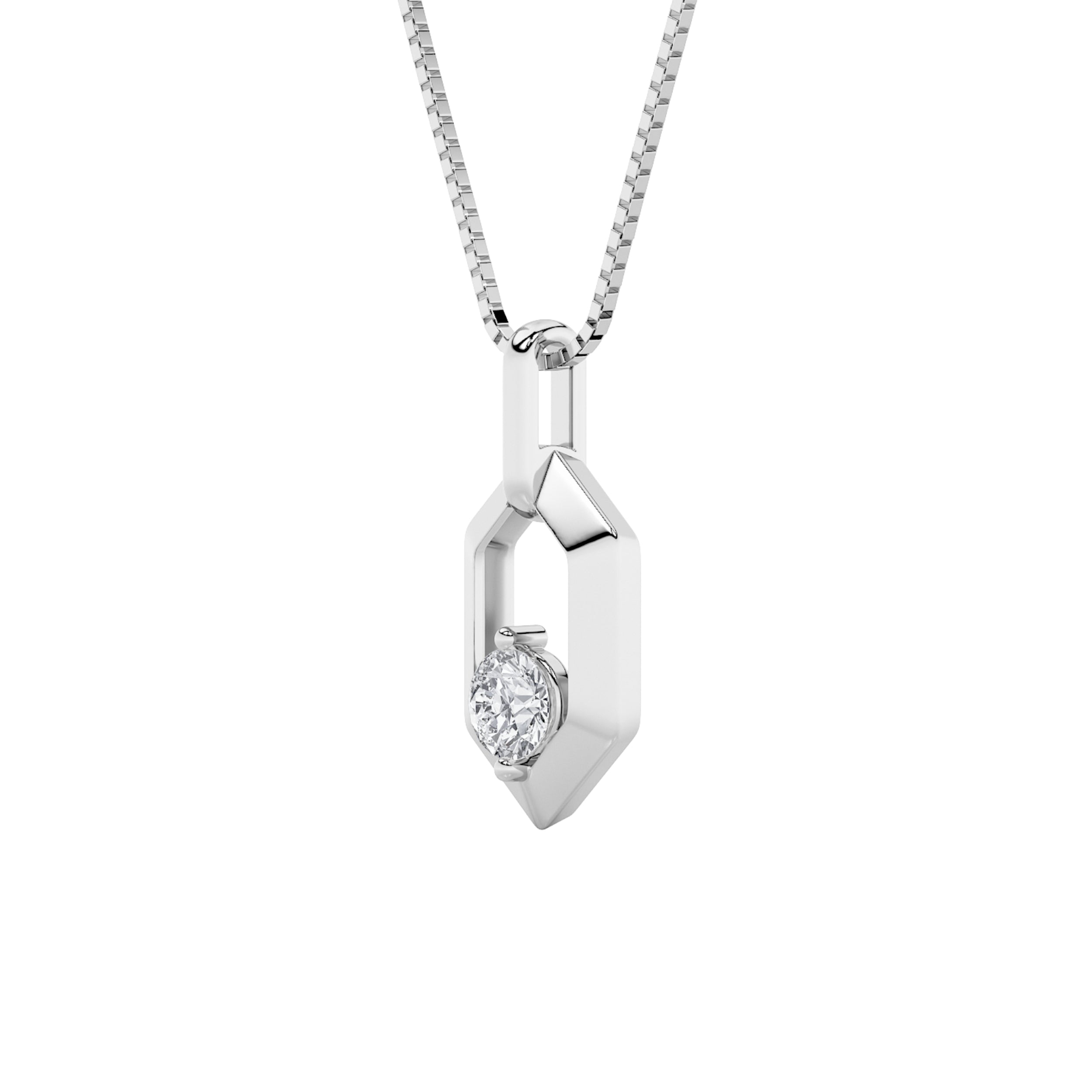 0.25CTW Round Shaped Lab Grown Diamond (F/VS) Fancy Pendant in 14K White Gold