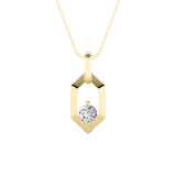 0.25CTW Round Shaped Lab Grown Diamond (F/VS) Fancy Pendant in 14K Yellow Gold