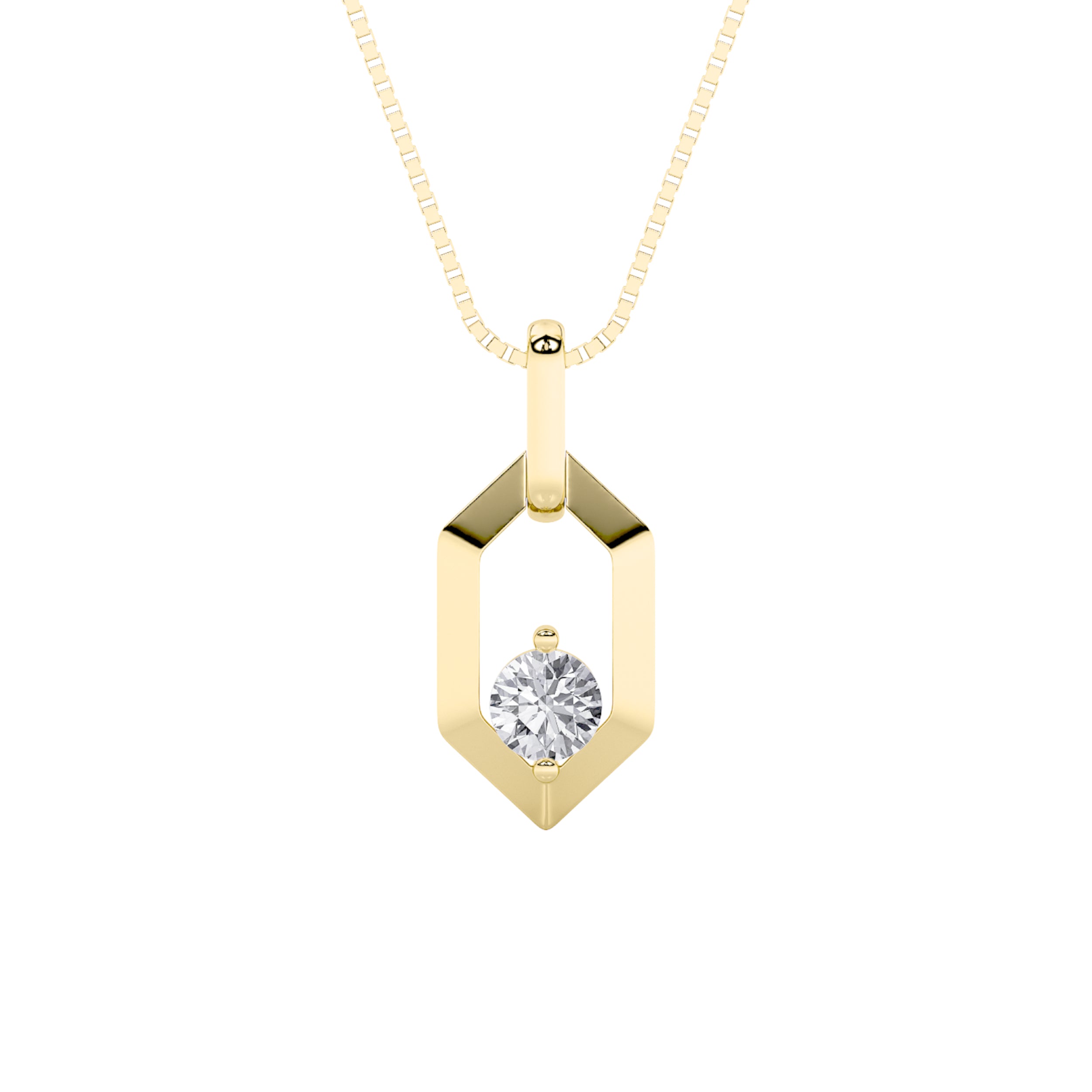 0.25CTW Round Shaped Lab Grown Diamond (F/VS) Fancy Pendant in 14K Yellow Gold