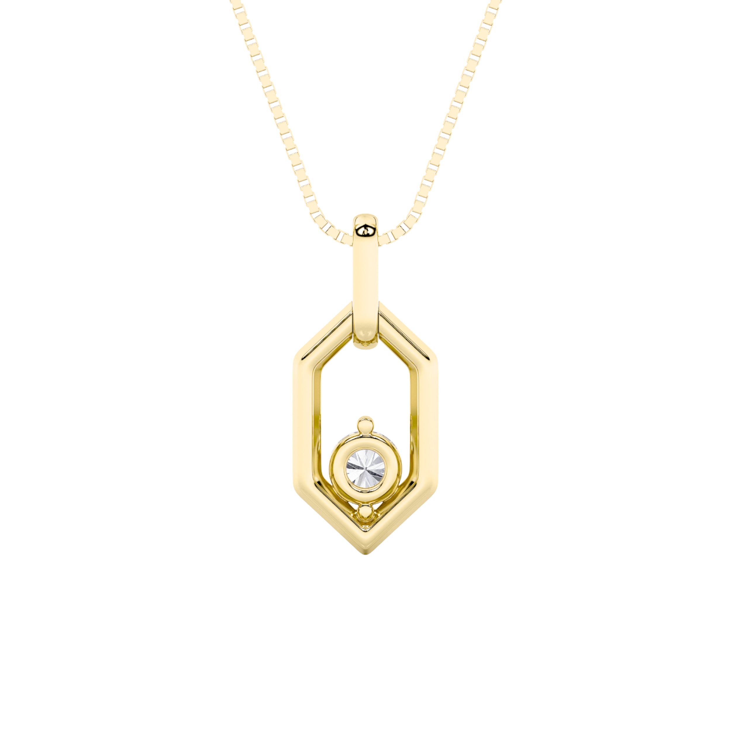 0.25CTW Round Shaped Lab Grown Diamond (F/VS) Fancy Pendant in 14K Yellow Gold