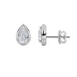 2CTW Pear Shaped Lab Grown Diamond (F/VS) Stud Earrings in 14K Gold