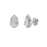 2CTW Pear Shaped Lab Grown Diamond (F/VS) Stud Earrings in 14K Gold