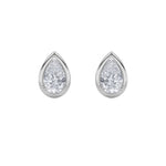 2CTW Pear Shaped Lab Grown Diamond (F/VS) Stud Earrings in 14K Gold