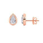 2CTW Pear Shaped Lab Grown Diamond (F/VS) Stud Earrings in 14K Gold