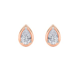 2CTW Pear Shaped Lab Grown Diamond (F/VS) Stud Earrings in 14K Gold