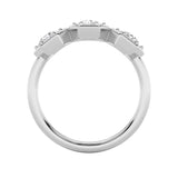 1CTW Round Shaped Lab Grown Diamond (F/VS) Three Stone Ring in 14K Gold
