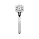 1CTW Round Shaped Lab Grown Diamond (F/VS) Three Stone Ring in 14K Gold