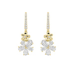 3.25CTW Pear Shaped Lab Grown Diamond (F/VS) Fancy Flower Earrings in 14K Gold