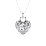 1.5CTW Round Shaped Lab Grown Diamond (F/VS) Heart Shaped Pendant in 14K Gold
