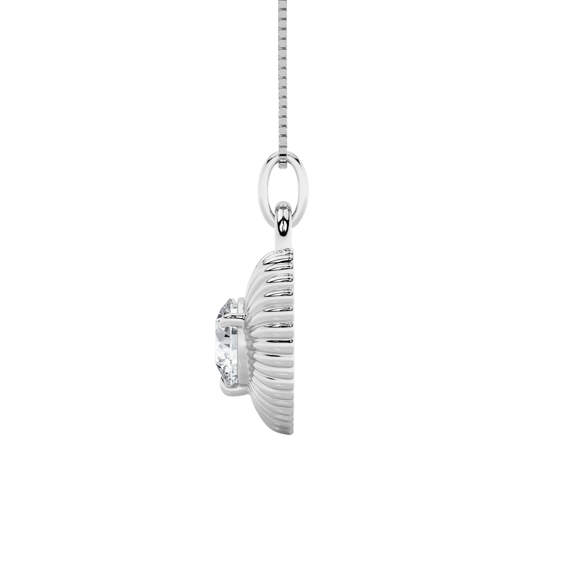 1.5CTW Round Shaped Lab Grown Diamond (F/VS) Heart Shaped Pendant in 14K Gold