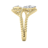 2CTW Oval Shaped Lab Grown Diamond (F/VS) Toi et Moi Fashiion Ring in 14K Gold