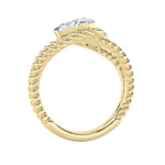 2CTW Oval Shaped Lab Grown Diamond (F/VS) Toi et Moi Fashiion Ring in 14K Gold