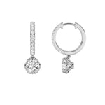 2.5CTW Round Shaped Lab Grown Diamond (F/VS) Dangle Hoop Earrings in 14K Gold