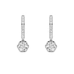 2.5CTW Round Shaped Lab Grown Diamond (F/VS) Dangle Hoop Earrings in 14K Gold