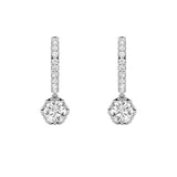 2.5CTW Round Shaped Lab Grown Diamond (F/VS) Dangle Hoop Earrings in 14K Gold