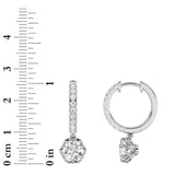 2.5CTW Round Shaped Lab Grown Diamond (F/VS) Dangle Hoop Earrings in 14K Gold