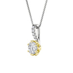 1.5CTW Round Shaped Lab Grown Diamond (F/VS) Two Tone  Pendant in 14K Gold