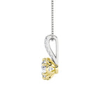 1.5CTW Round Shaped Lab Grown Diamond (F/VS) Two Tone  Pendant in 14K Gold