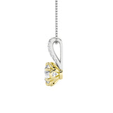 1.5CTW Round Shaped Lab Grown Diamond (F/VS) Two Tone  Pendant in 14K Gold