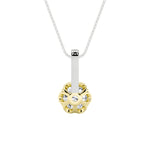 1.5CTW Round Shaped Lab Grown Diamond (F/VS) Two Tone  Pendant in 14K Gold