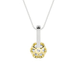 1.5CTW Round Shaped Lab Grown Diamond (F/VS) Two Tone  Pendant in 14K Gold