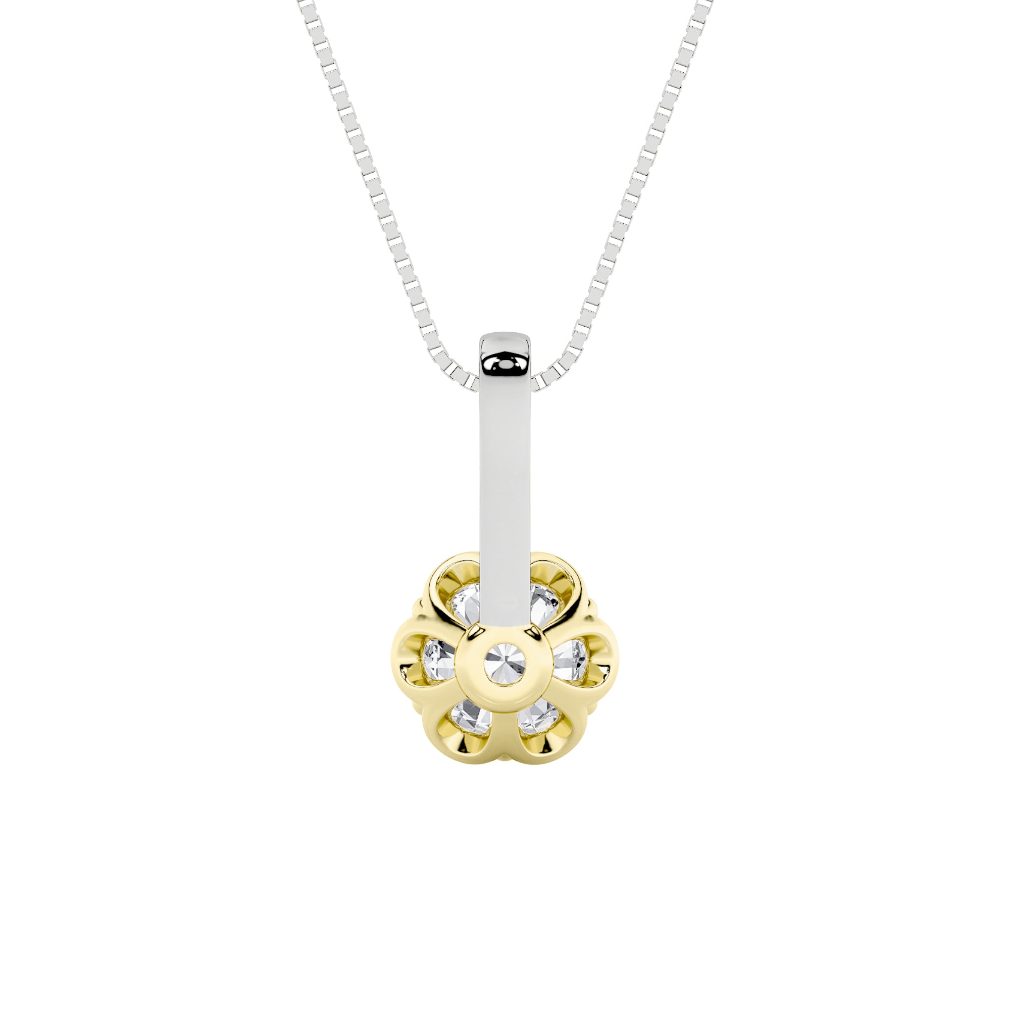 1.5CTW Round Shaped Lab Grown Diamond (F/VS) Two Tone  Pendant in 14K Gold