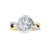 2CTW Round Shaped Lab Grown Diamond (F/VS) Solitaire Engagement Ring in 14K Gold