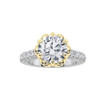 2.5CTW Round Shaped Lab Grown Diamond (F/VS) Two Tone Solitaire Engagement Ring in 14K Gold