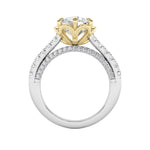 2.5CTW Round Shaped Lab Grown Diamond (F/VS) Two Tone Solitaire Engagement Ring in 14K Gold