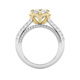 2.5CTW Round Shaped Lab Grown Diamond (F/VS) Two Tone Solitaire Engagement Ring in 14K Gold