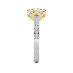 2.5CTW Round Shaped Lab Grown Diamond (F/VS) Two Tone Solitaire Engagement Ring in 14K Gold