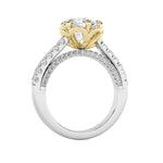 2.5CTW Round Shaped Lab Grown Diamond (F/VS) Two Tone Solitaire Engagement Ring in 14K Gold