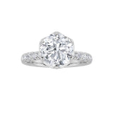 2CTW Round Shaped Lab Grown Diamond (F/VS) Solitaire Engagement Ring in 14K Gold