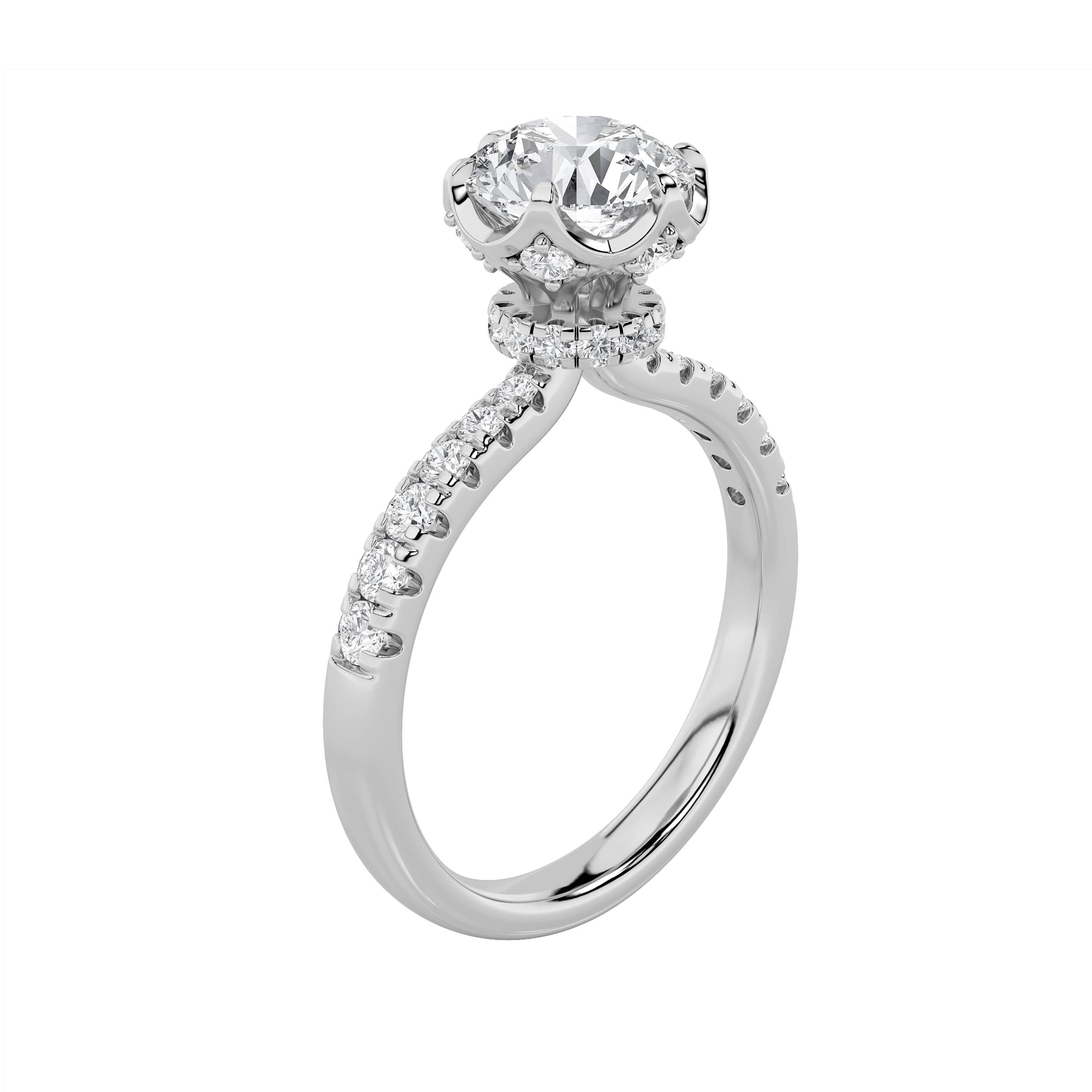 2CTW Round Shaped Lab Grown Diamond (F/VS) Solitaire Engagement Ring in 14K Gold