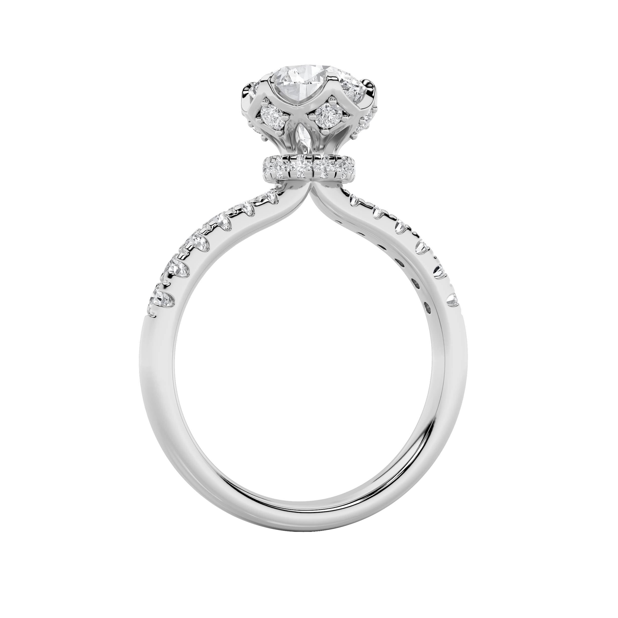 2CTW Round Shaped Lab Grown Diamond (F/VS) Solitaire Engagement Ring in 14K Gold