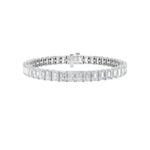 10CTW Emerald Shaped Lab Grown Diamond (F/VS) Bracelet in 14K Gold