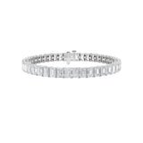 10CTW Emerald Shaped Lab Grown Diamond (F/VS) Bracelet in 14K Gold
