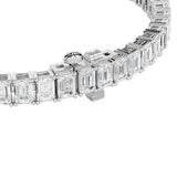 10CTW Emerald Shaped Lab Grown Diamond (F/VS) Bracelet in 14K Gold