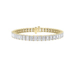 10CTW Emerald Shaped Lab Grown Diamond (F/VS) Bracelet in 14K Gold