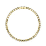 10CTW Emerald Shaped Lab Grown Diamond (F/VS) Bracelet in 14K Gold