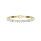 11.25CTW Emerald Shaped Lab Grown Diamond North South Bracelet in 14K Gold (F/VS)
