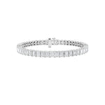 12.5CTW Emerald Shaped Lab Grown Diamond (F/VS) East West Line Bracelet in 14K Gold