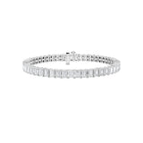 12.5CTW Emerald Shaped Lab Grown Diamond (F/VS) East West Line Bracelet in 14K Gold