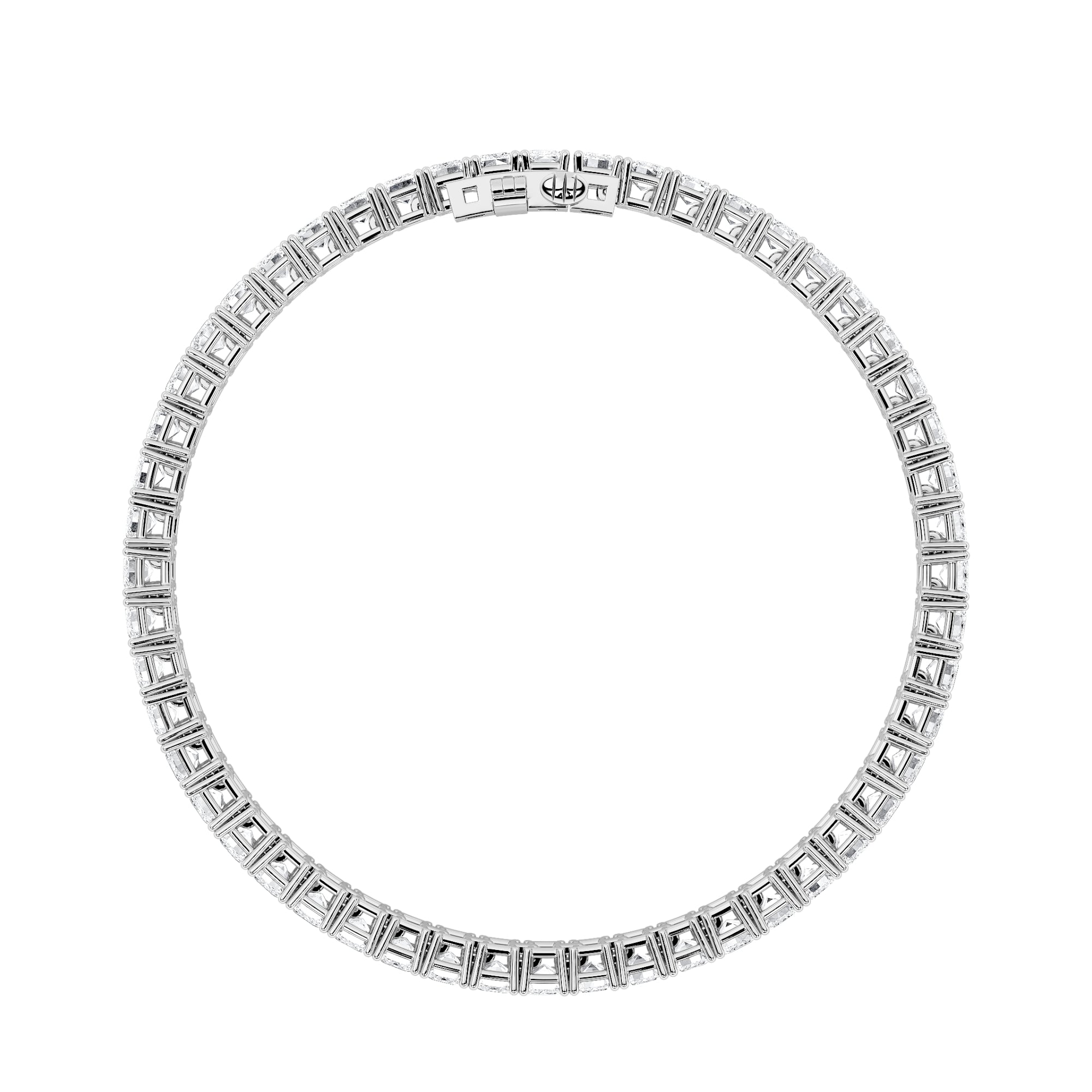 12.5CTW Emerald Shaped Lab Grown Diamond (F/VS) East West Line Bracelet in 14K Gold